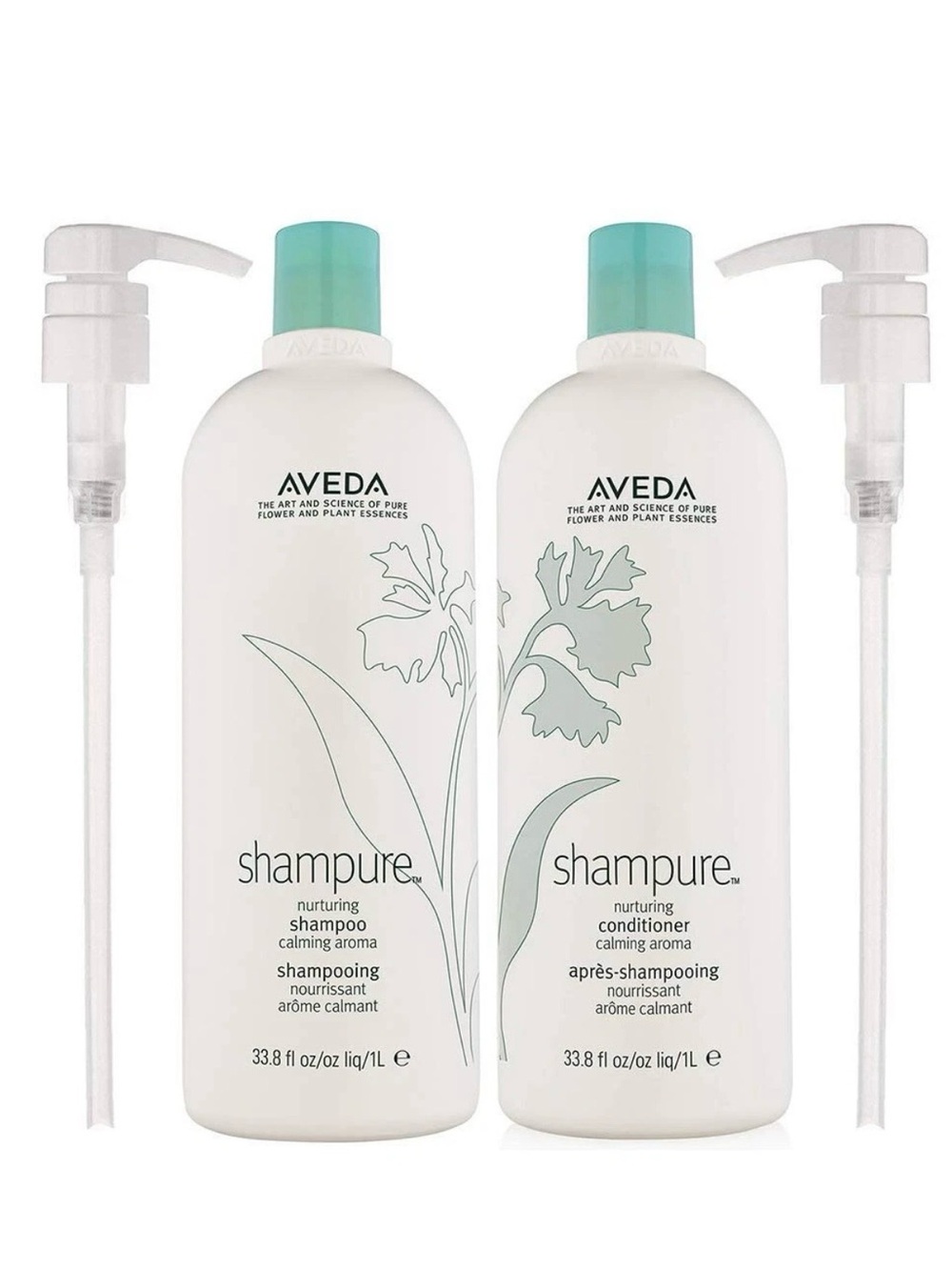 AVEDA Shampure Shampoo & Conditioner Duo 33.8oz Liters Sealed w/ Pumps Calming